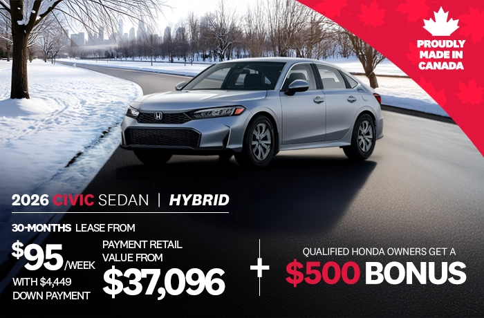 Bannière de Promotion Civic Berline Sport Hybride 2026