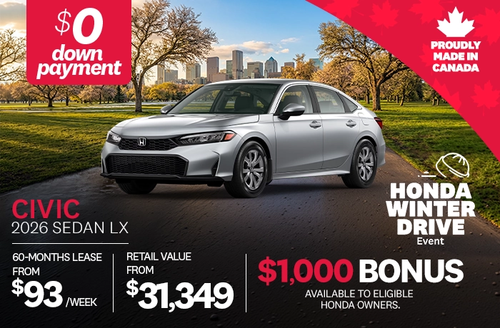 Bannière de Promotion Civic LX 2026