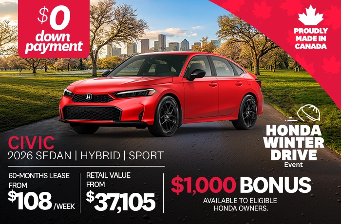 Bannière de Promotion Civic Berline Sport Hybride 2026