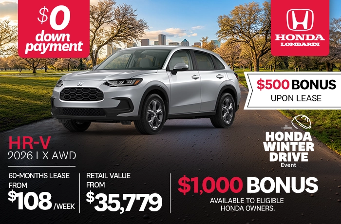 Bannière de Promotion HR-V LX 2026