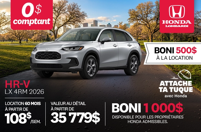 Bannière de Promotion HR-V LX 2026