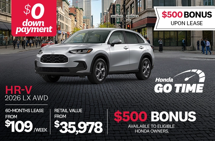 Bannière de Promotion HR-V LX 2026