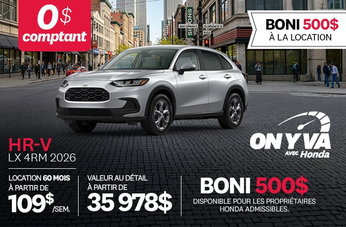 Bannière de Promotion HR-V LX 2026
