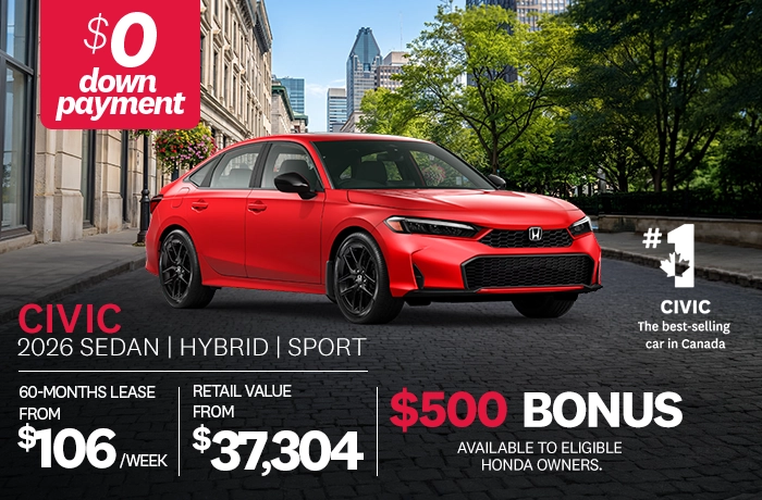 Bannière de Promotion Civic Berline Sport Hybride 2026