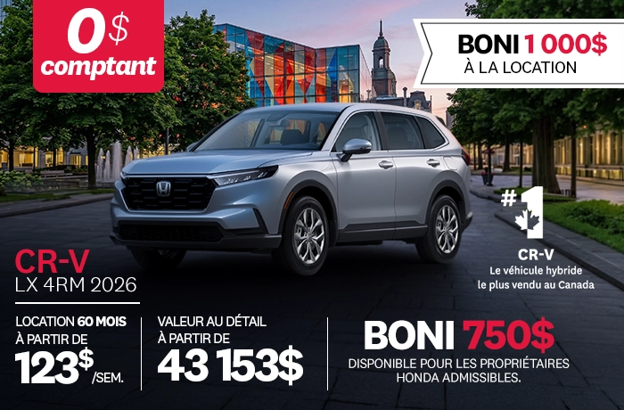 Bannière de Promotion CR-V 2026