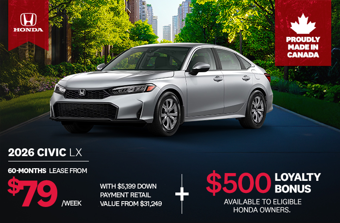 Bannière de Promotion Civic LX 2026