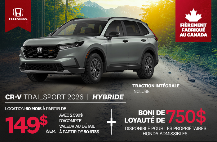 Bannière de Promotion CR-V Trailsport Hybride 2026