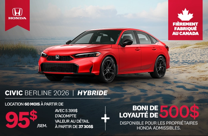 Bannière de Promotion Civic Sport Hybride 2026