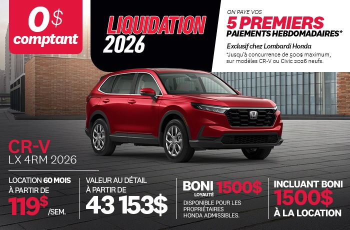 Bannière de Promotion CR-V 2026