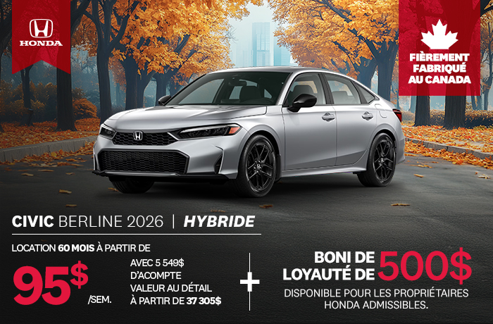 Bannière de Promotion Civic Sport Hybride 2026