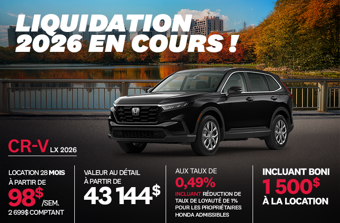 Bannière de Promotion CR-V 2026