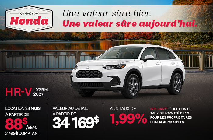Bannière de Promotion HR-V LX 2027