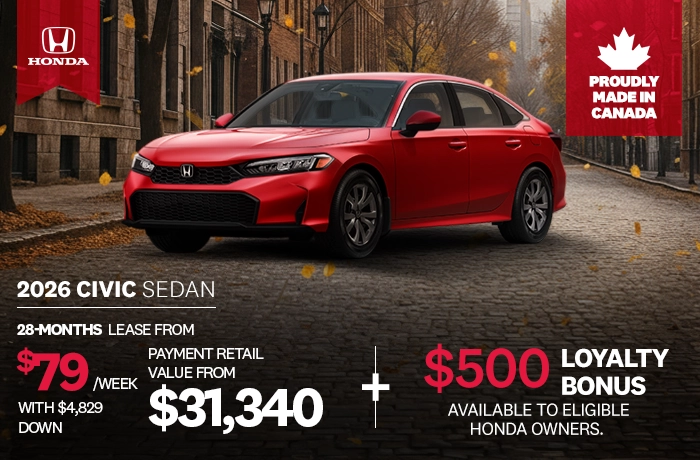 Bannière de Promotion Civic LX 2026