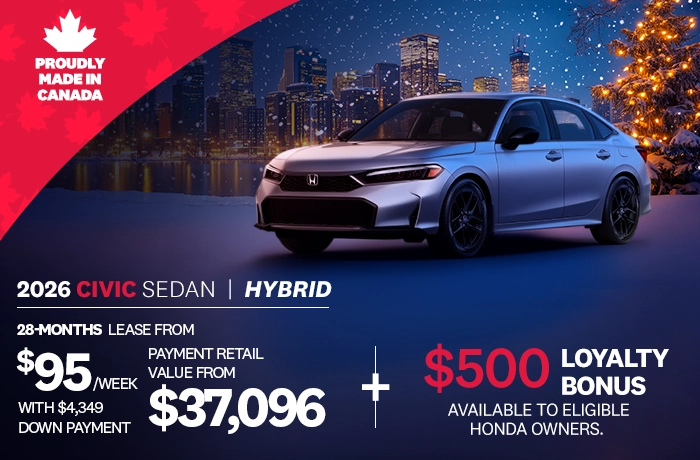 Bannière de Promotion Civic Berline Sport Hybride 2026