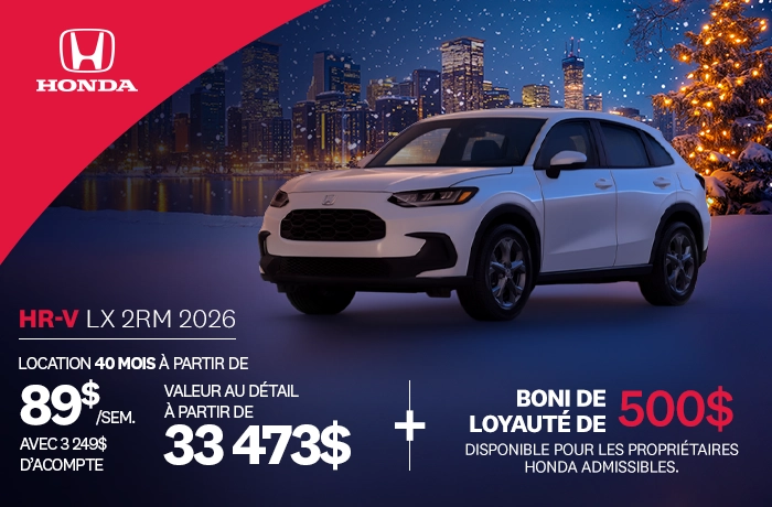 Bannière de Promotion HR-V LX 2026