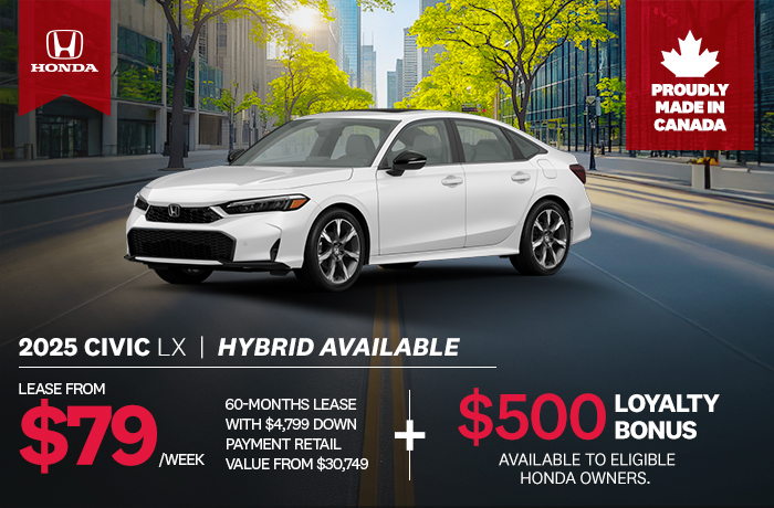 Bannière de Promotion Civic LX 2025