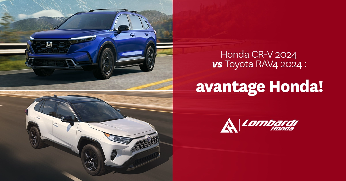 Honda CR-V 2024 vs Toyota RAV4 2024 : avantage Honda!