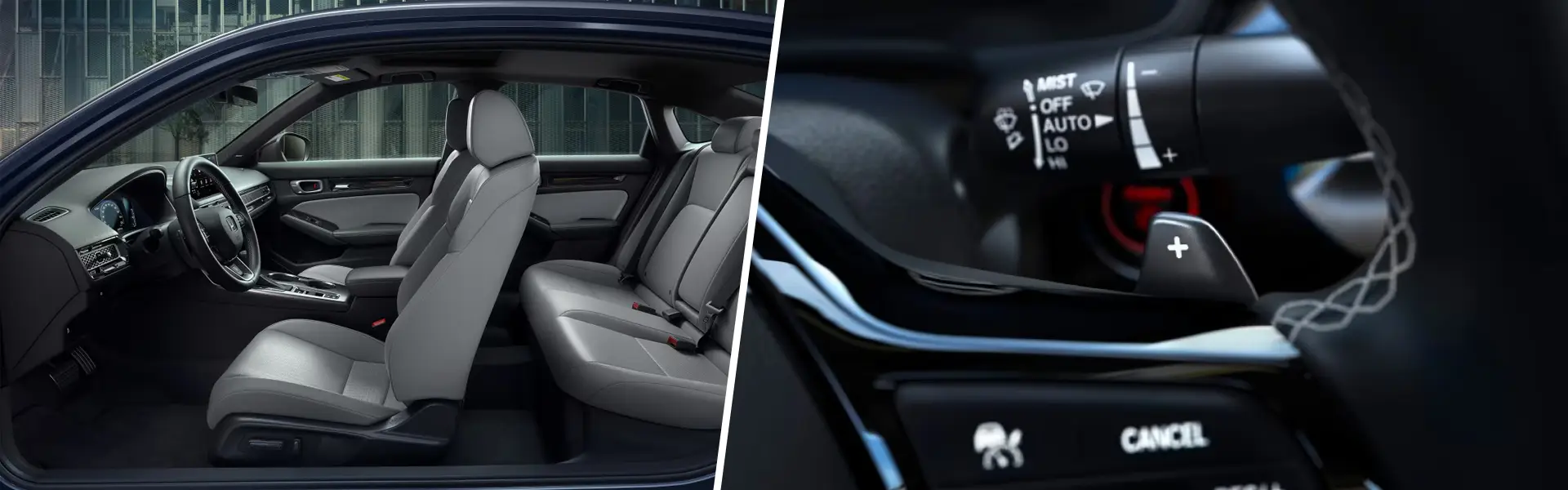 Vue intérieur des technologies de la Honda Civic Hybride