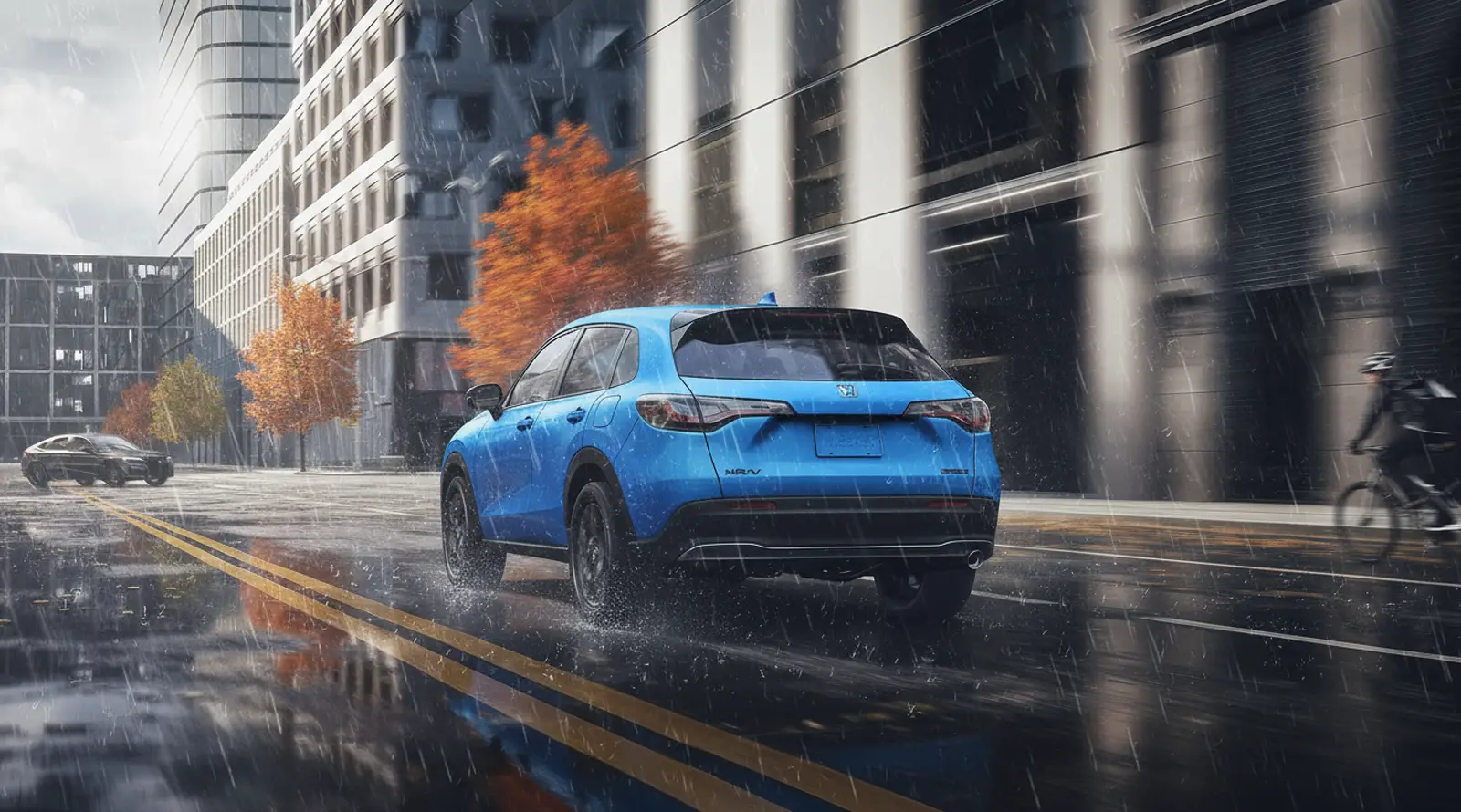 HRV avec le rouage intégral Real Time sous la pluie à Montréal