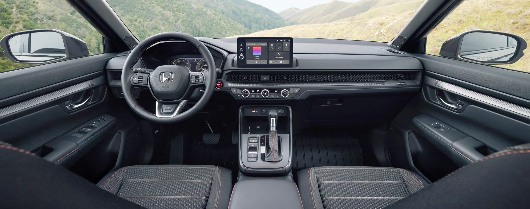 Interior view of the 2026 Honda CR-V with digital dashboard and modern centre screen.