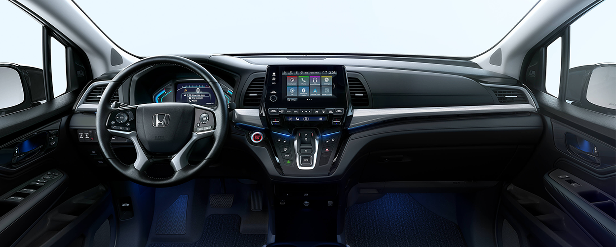 Technologie Honda. Technologie Honda Odyssey 2024. Intérieur Honda Odyssey. Écran tactile véhicule. Écran tactile Honda Odyssey 2024.