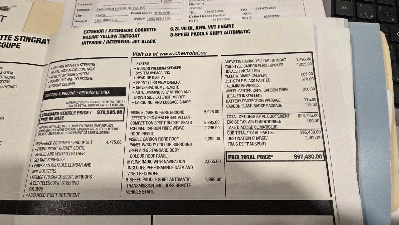 2018 Chevrolet Corvette Z51 2LT Image principale