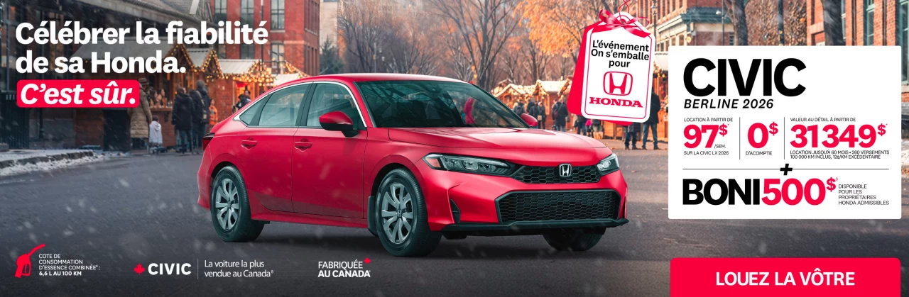 2026 Honda Civic BERLINE LX *Neuve Image principale