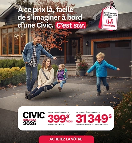 Civic à partir de 399$/mois