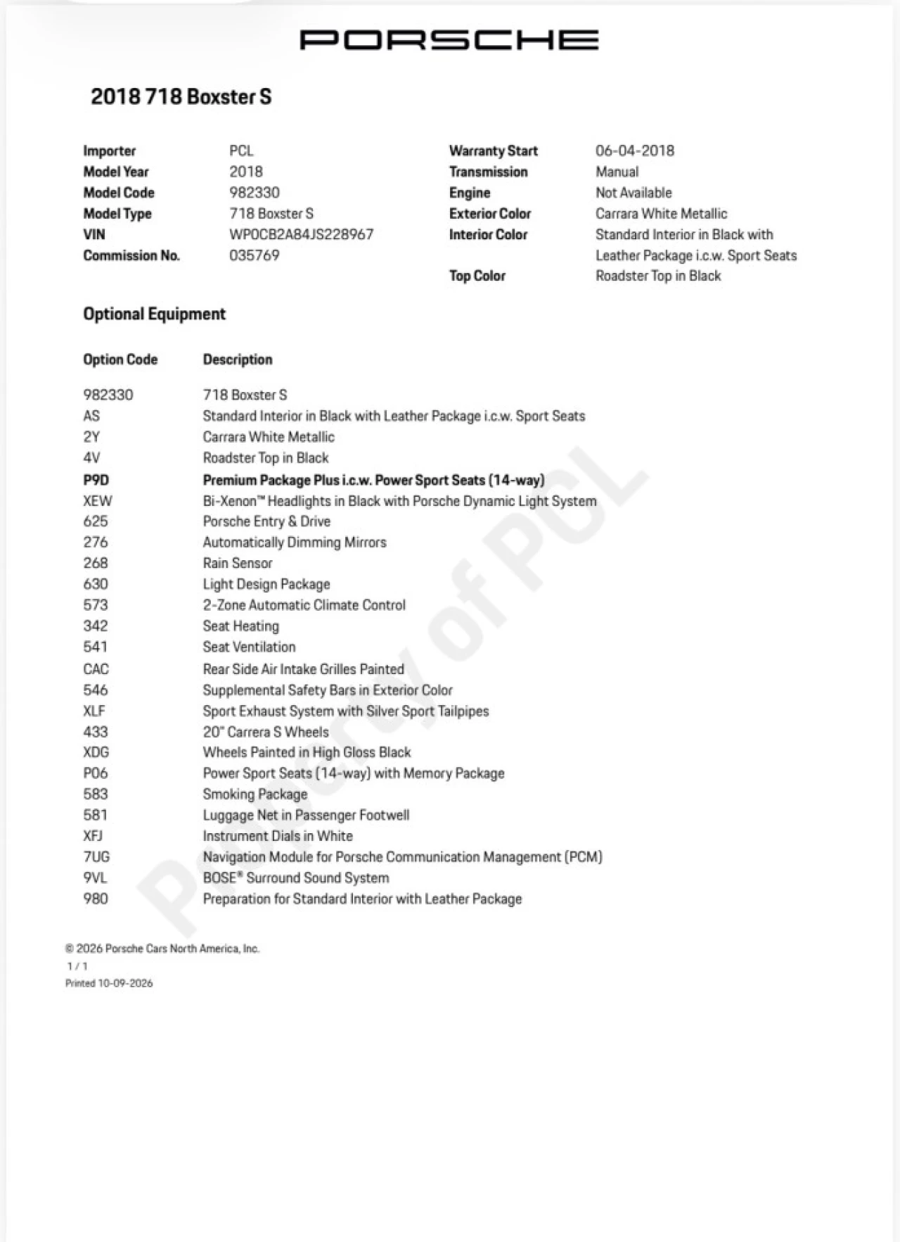 2018 Porsche 718 Boxster S Image principale